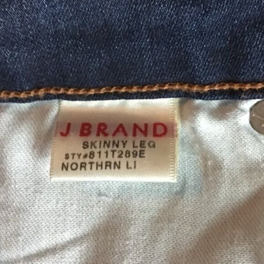 J Brand Women Skinny Leg Jeans Size 24 Low Rise Dark Wash Blue Denim Festival - Picture 8 of 10